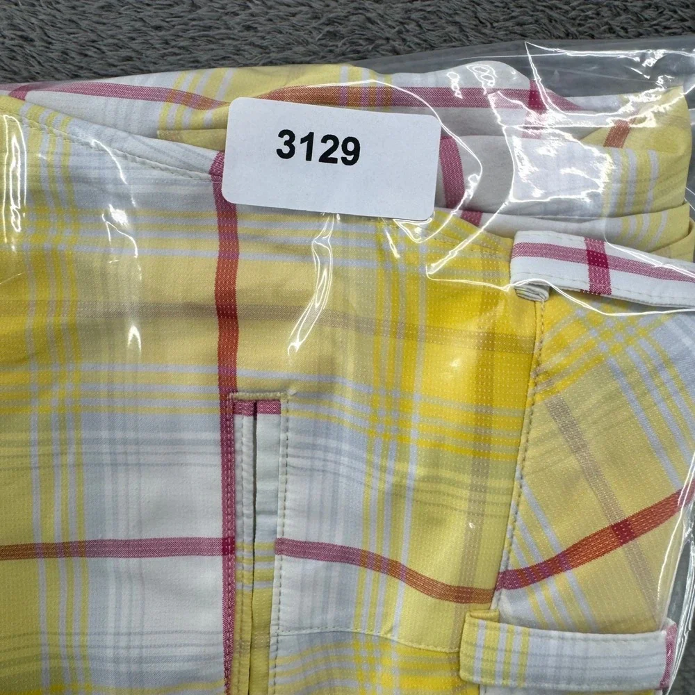 Nike Golf Tour Performance‎ Plaid Shorts Women Size 4 Yellow Pink White Dri-Fit